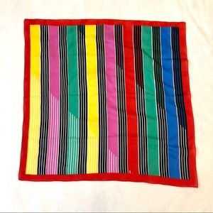 Vintage Multicolored Rainbow Square Neck Tie Scarf